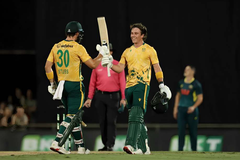 AUS vs SA: Dewald Brevis blasts a 41-ball century in 2nd T20I, recording the second-fastest T20I hundred by a South African batsman